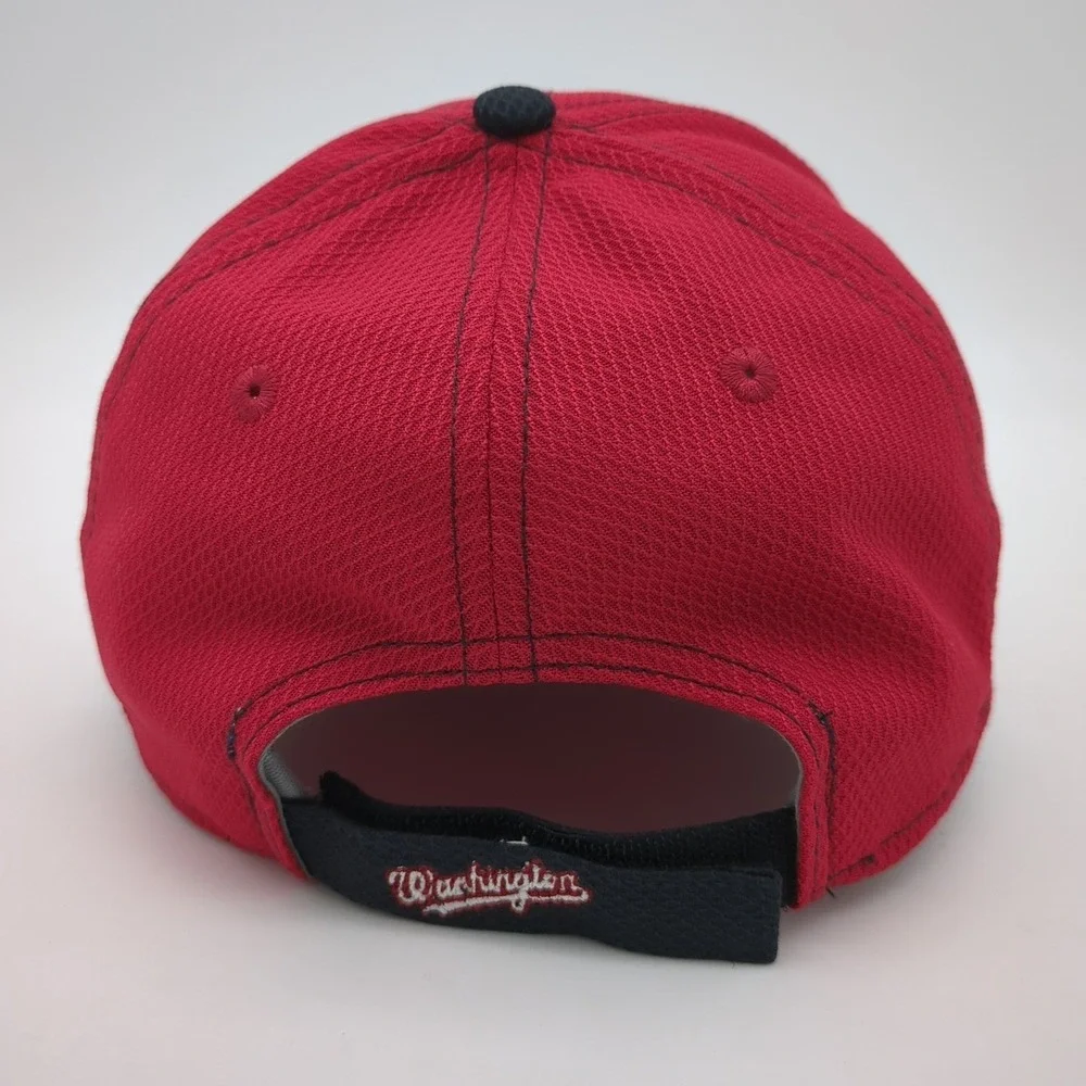 Washington Nationals Hat Cap Strapback Adjustable Red Black Mens New Era Mesh